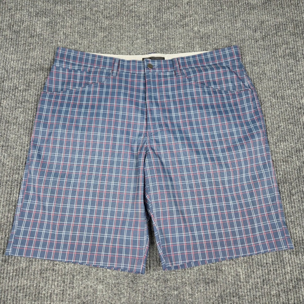 Callaway Mens Plaid Golf Shorts Blue Red Performance Stretch Size 38 SU22608